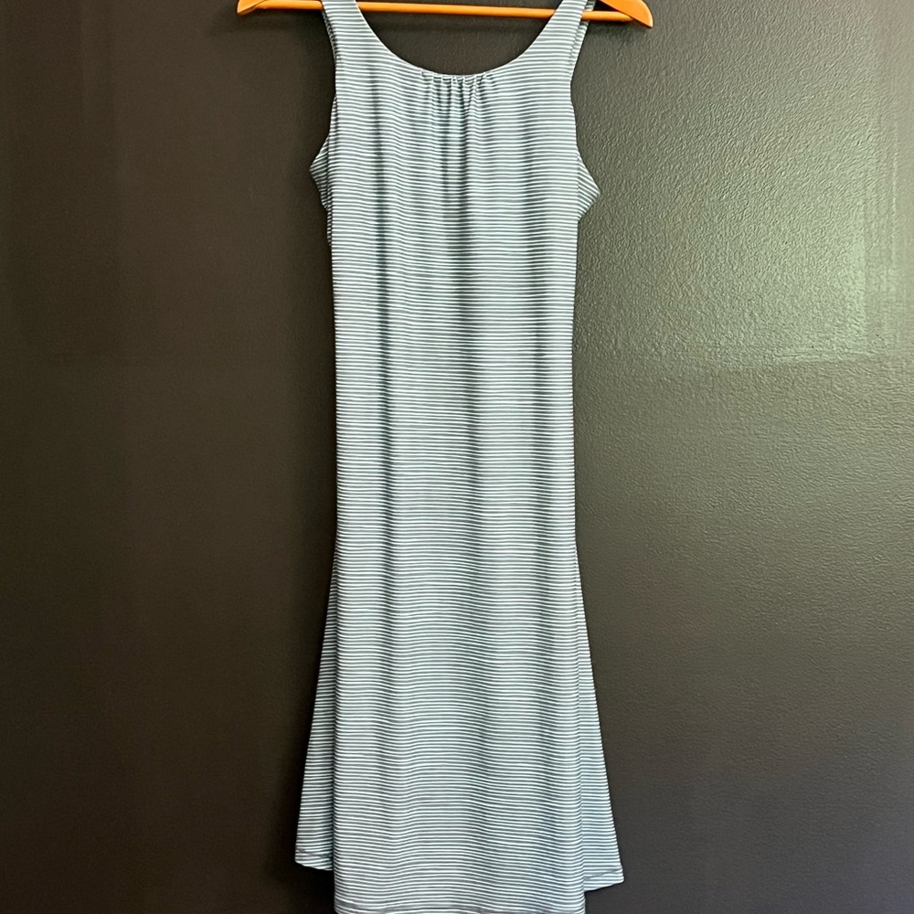 Prana Gray Striped Midi Dress
